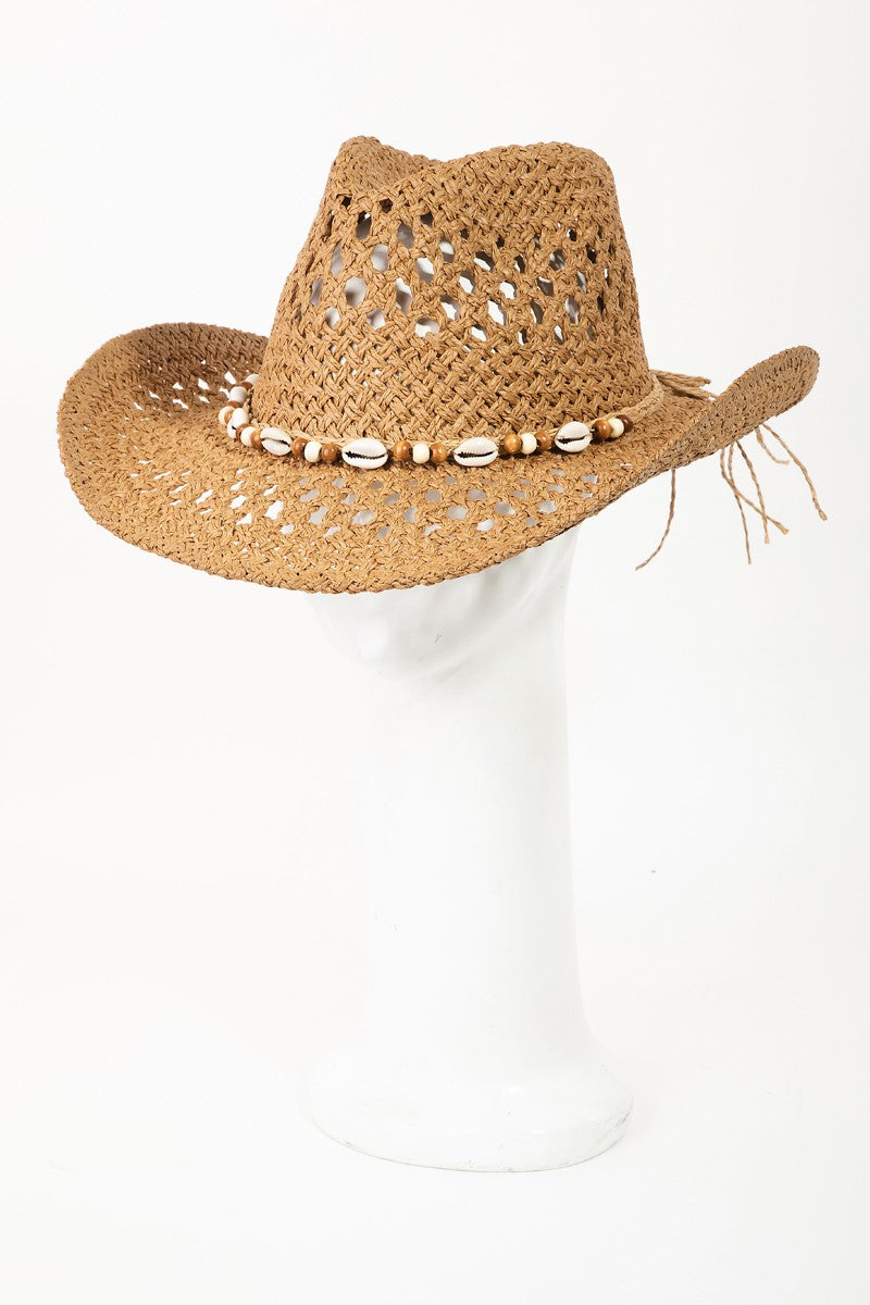 Bohemian Breeze Cowrie Straw Hat