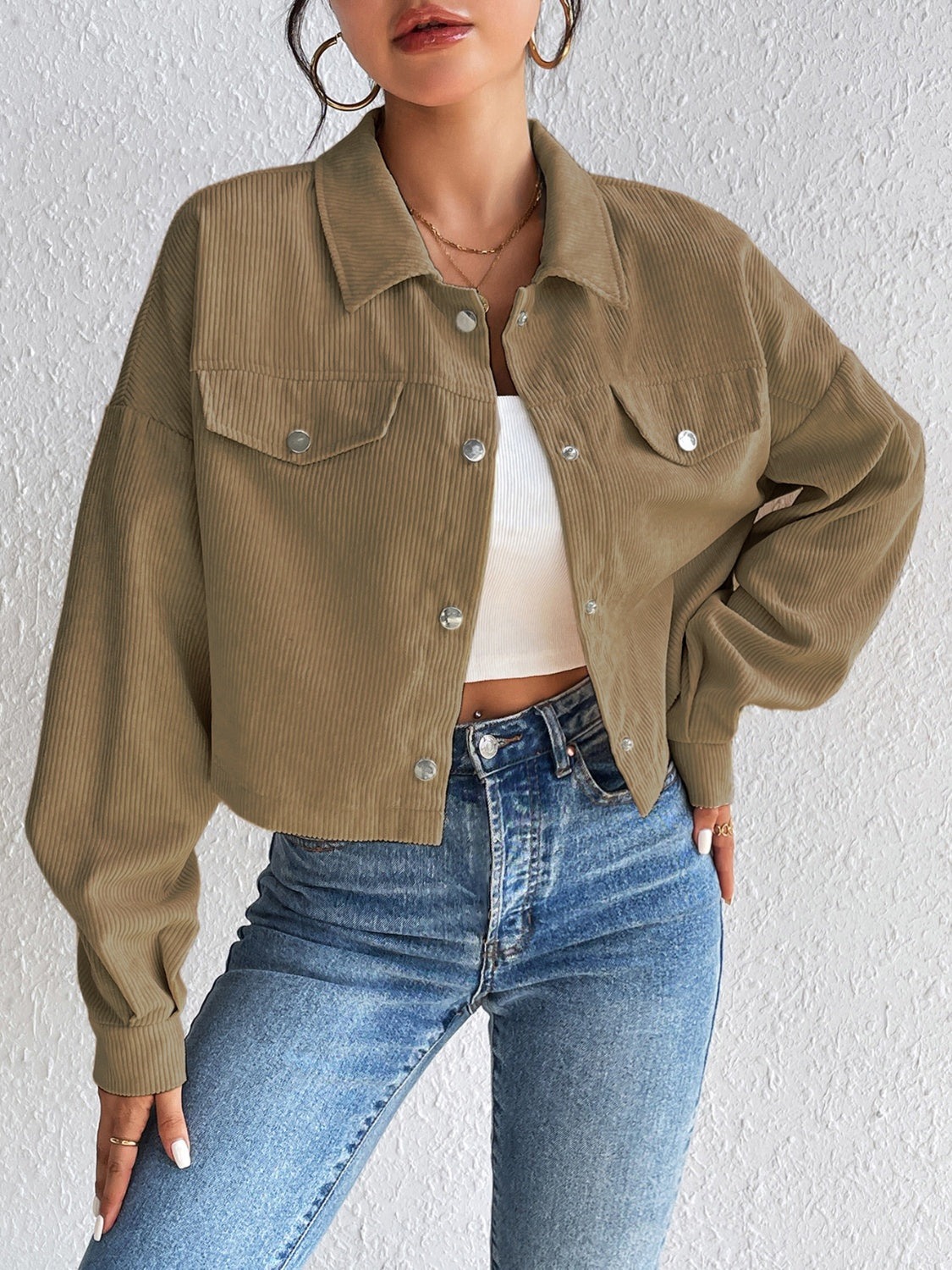 Classic Corduroy Button-Up Jacket