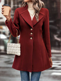 Raven Elegance Button-Up Coat