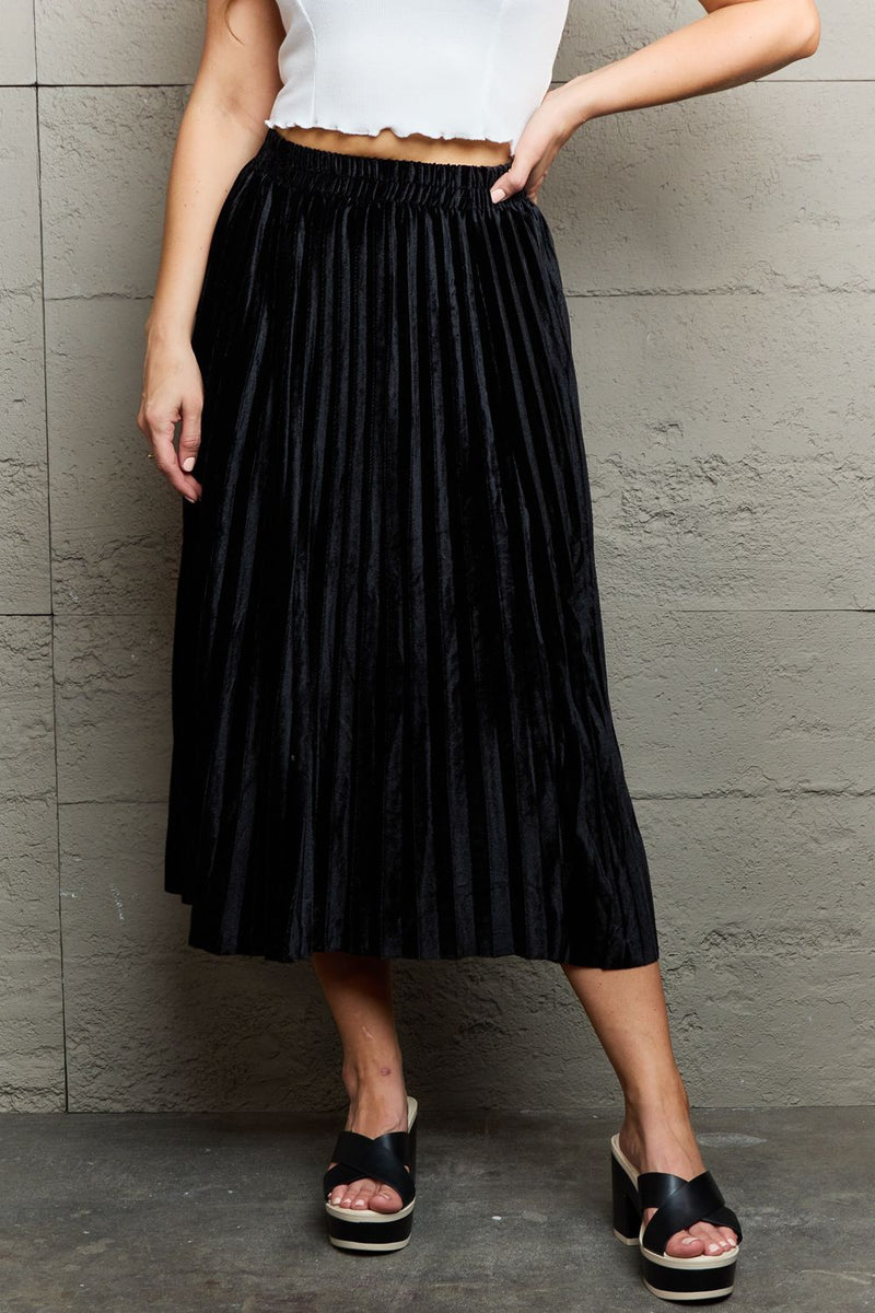 Ethereal Charm Accordion Pleated Midi Skirt