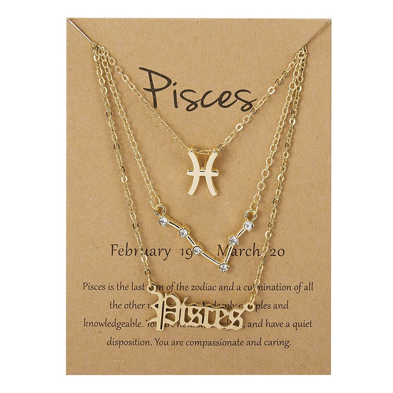 Cosmic Charm Zodiac Necklace Set