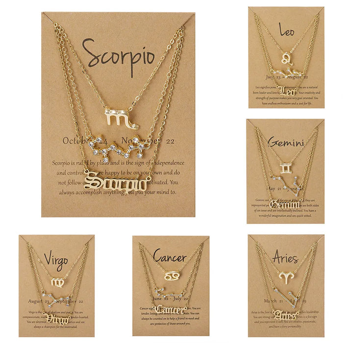 Cosmic Charm Zodiac Necklace Set