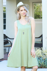 Sage Whirl Pocket Dress