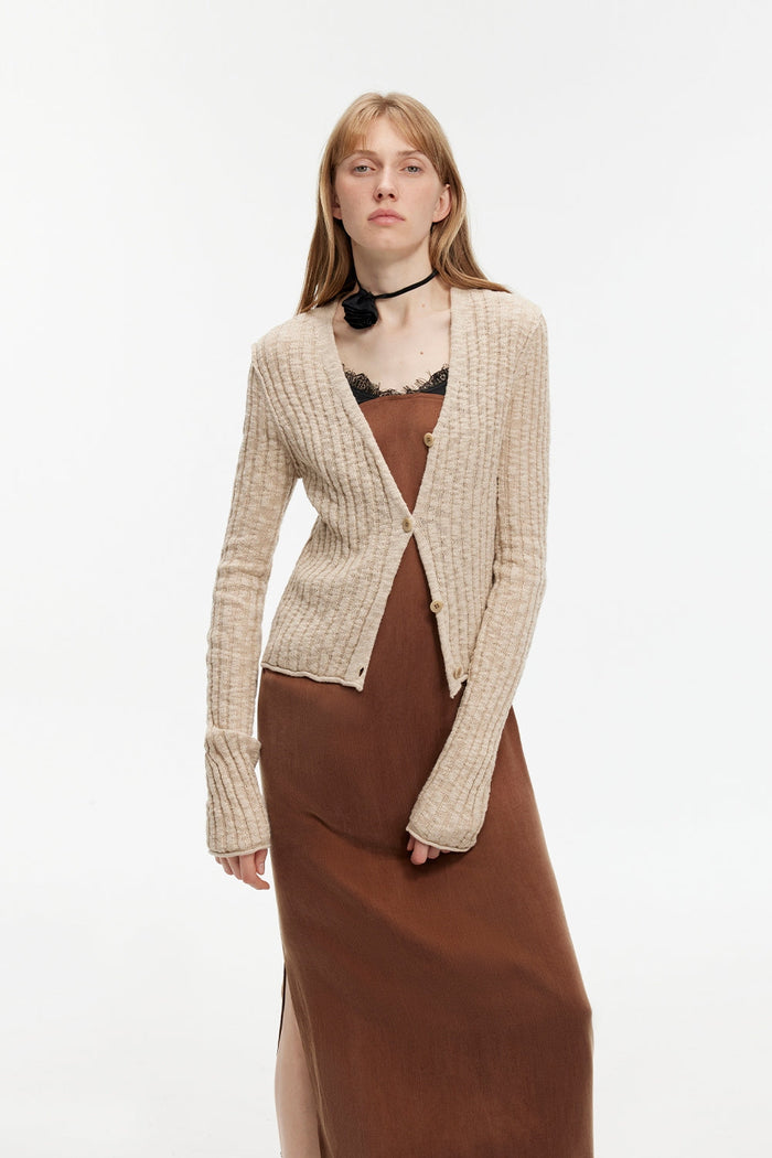 Linen Ribbed Cardigan