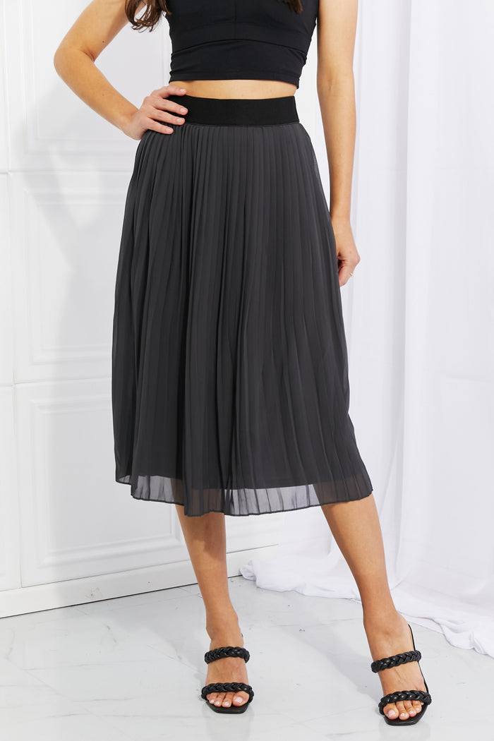 Ethereal Breeze Pleated Midi Skirt