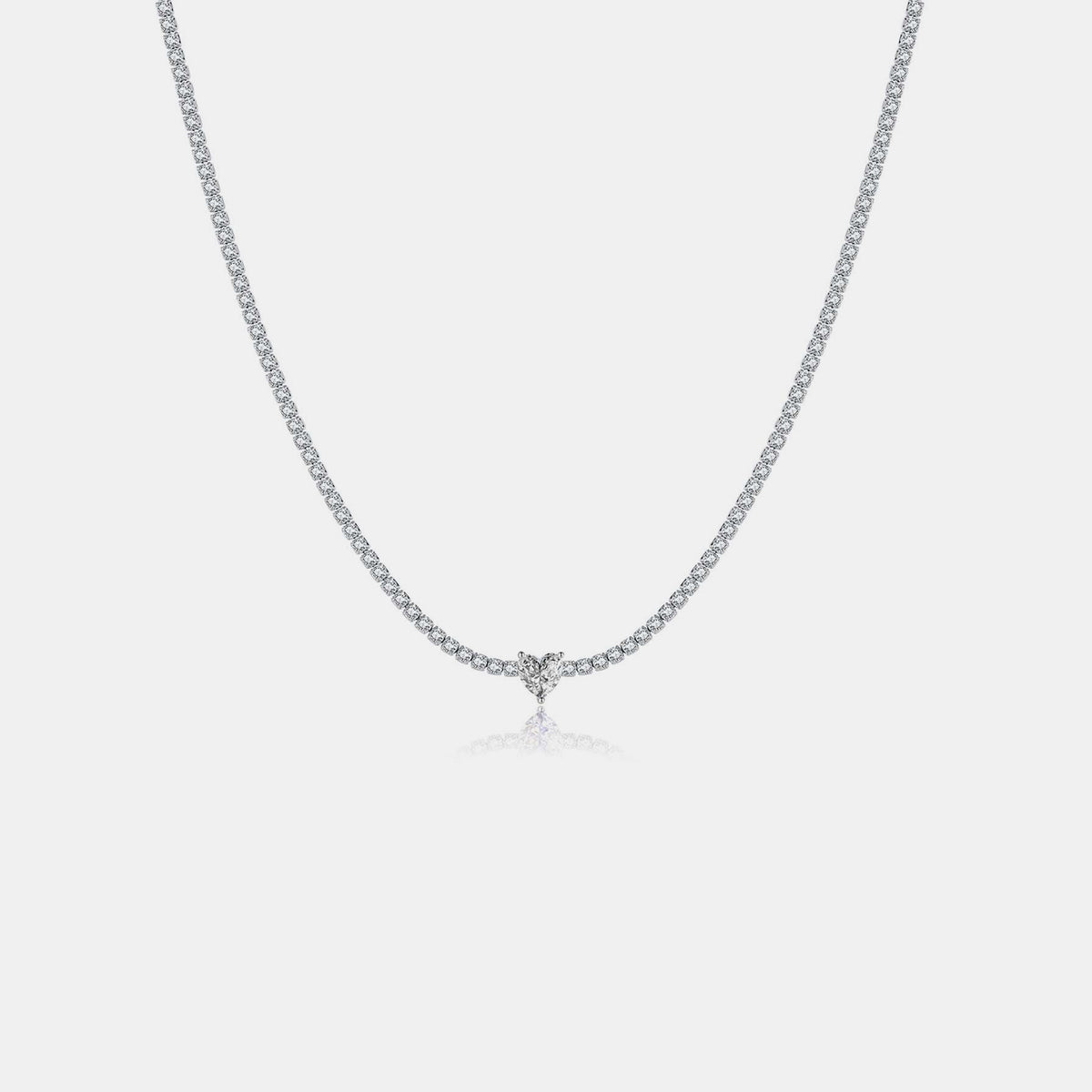 Silver Luminescence Heart Necklace