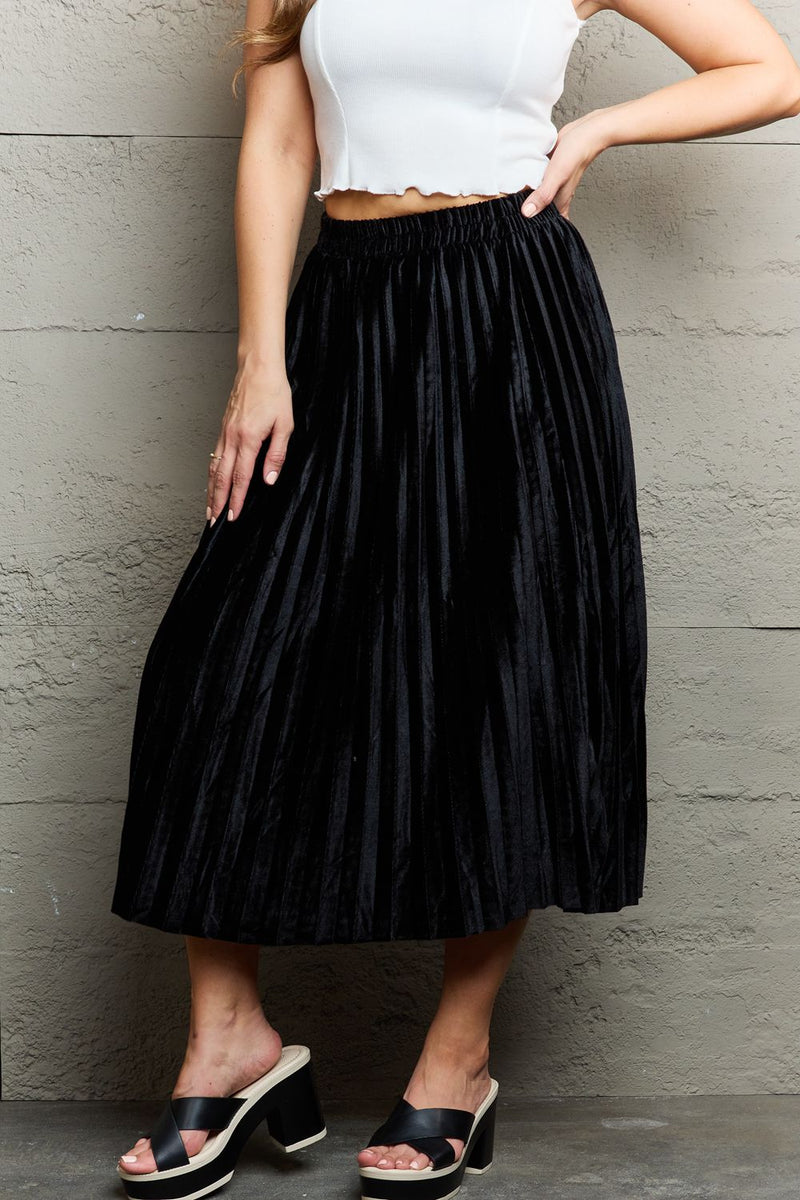 Ethereal Charm Accordion Pleated Midi Skirt