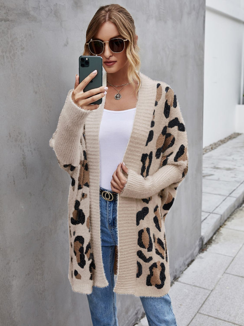 Wildly Chic Leopard Fuzzy Cardigan