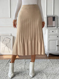 Cozy Chic Pleated Sweater Midi Skirt