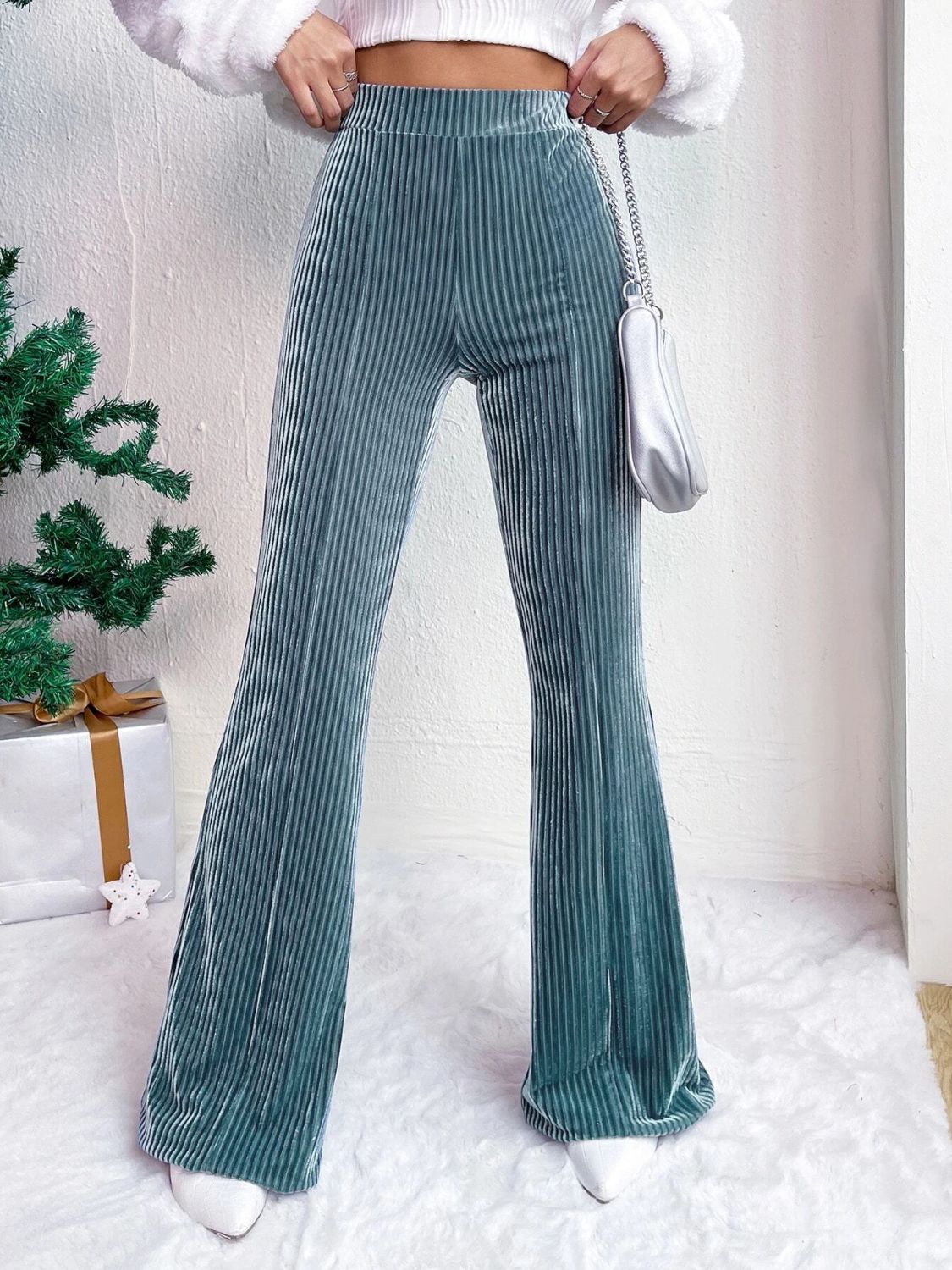 Velvet Horizon High-Waist Flare Pants