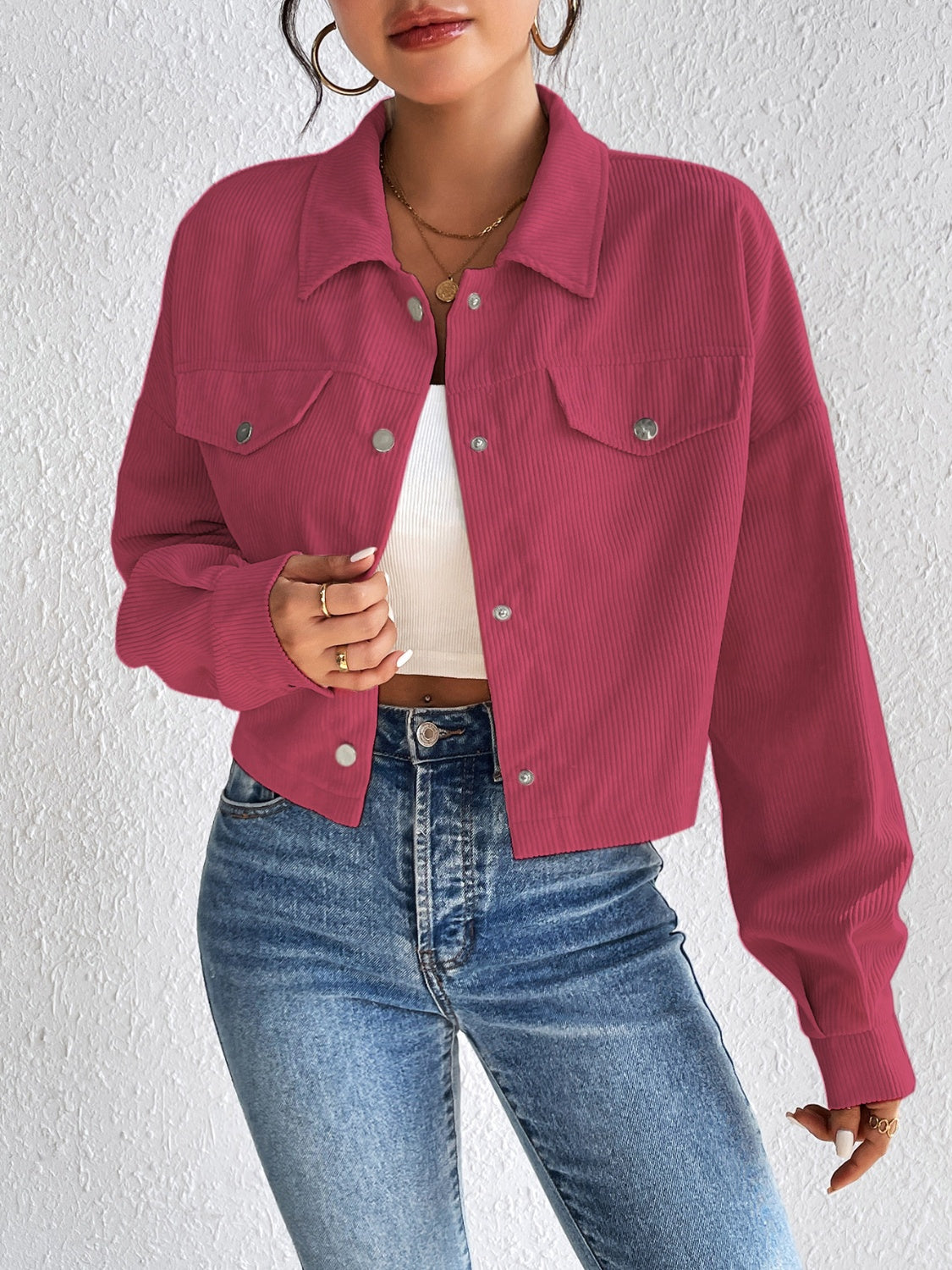 Classic Corduroy Button-Up Jacket