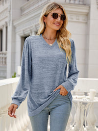 Soft Serenity Heathered V-Neck Top