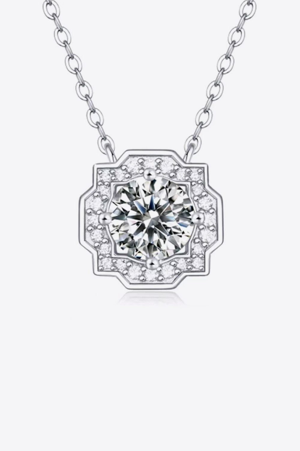 Poshli Boutique's Elegant Moissanite Flower Pendant Necklace