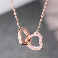 Twin Hearts Embrace Necklace