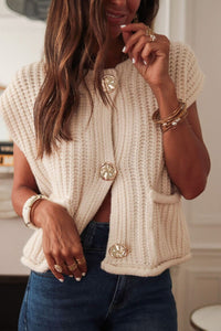 Cozy Charm Buttoned Sweater Vest