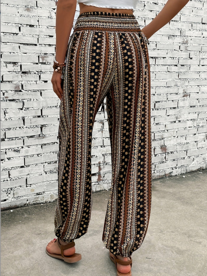 Global Wanderer Printed Palazzo Pants