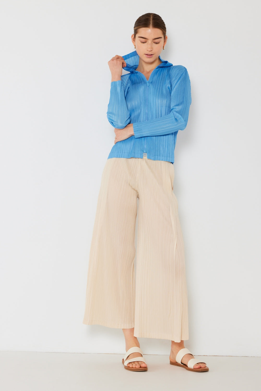 Marina West Elegance Pleated Wide-Leg Pants