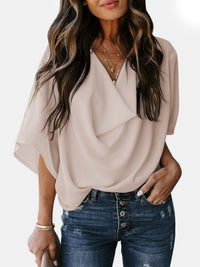 Graceful Drape Cowl Neck Blouse