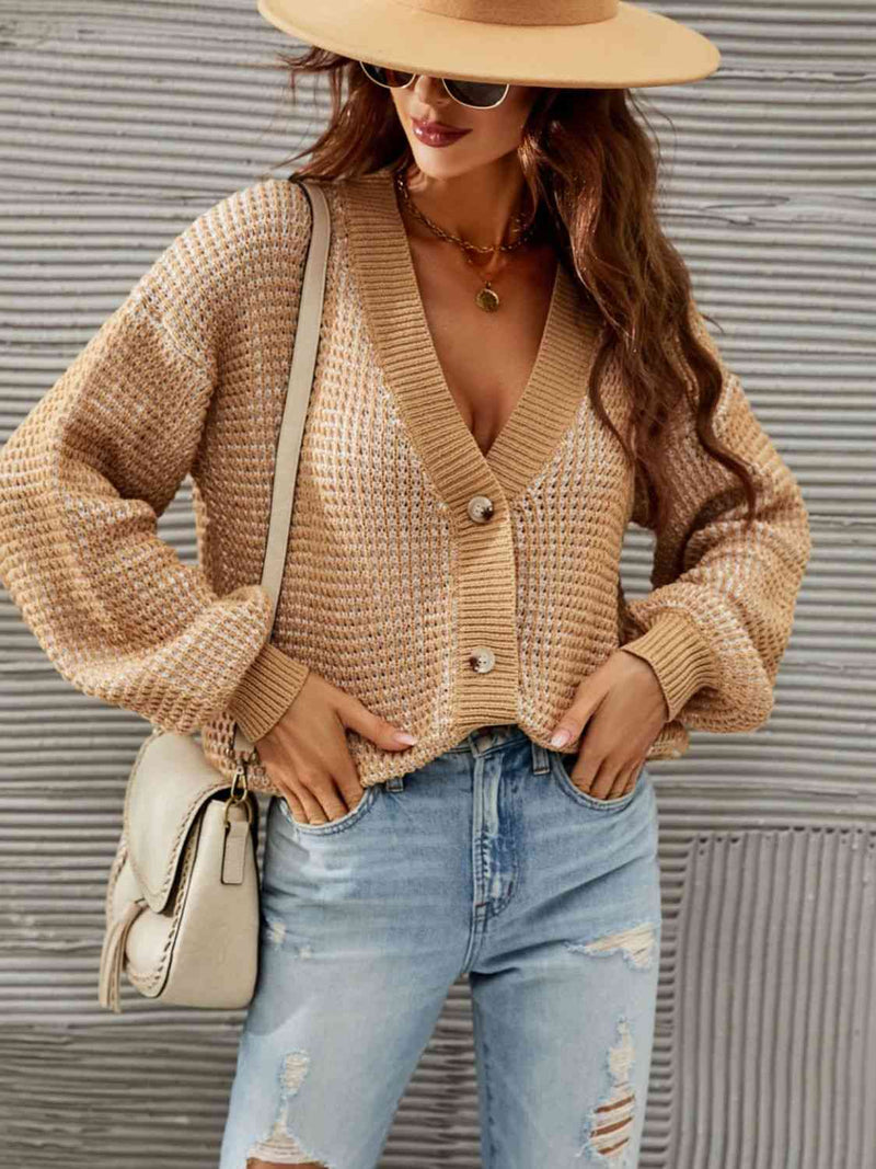 Cozy Elegance V-Neck Knit Cardigan