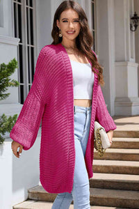 Elegant Cascade Open Front Cardigan