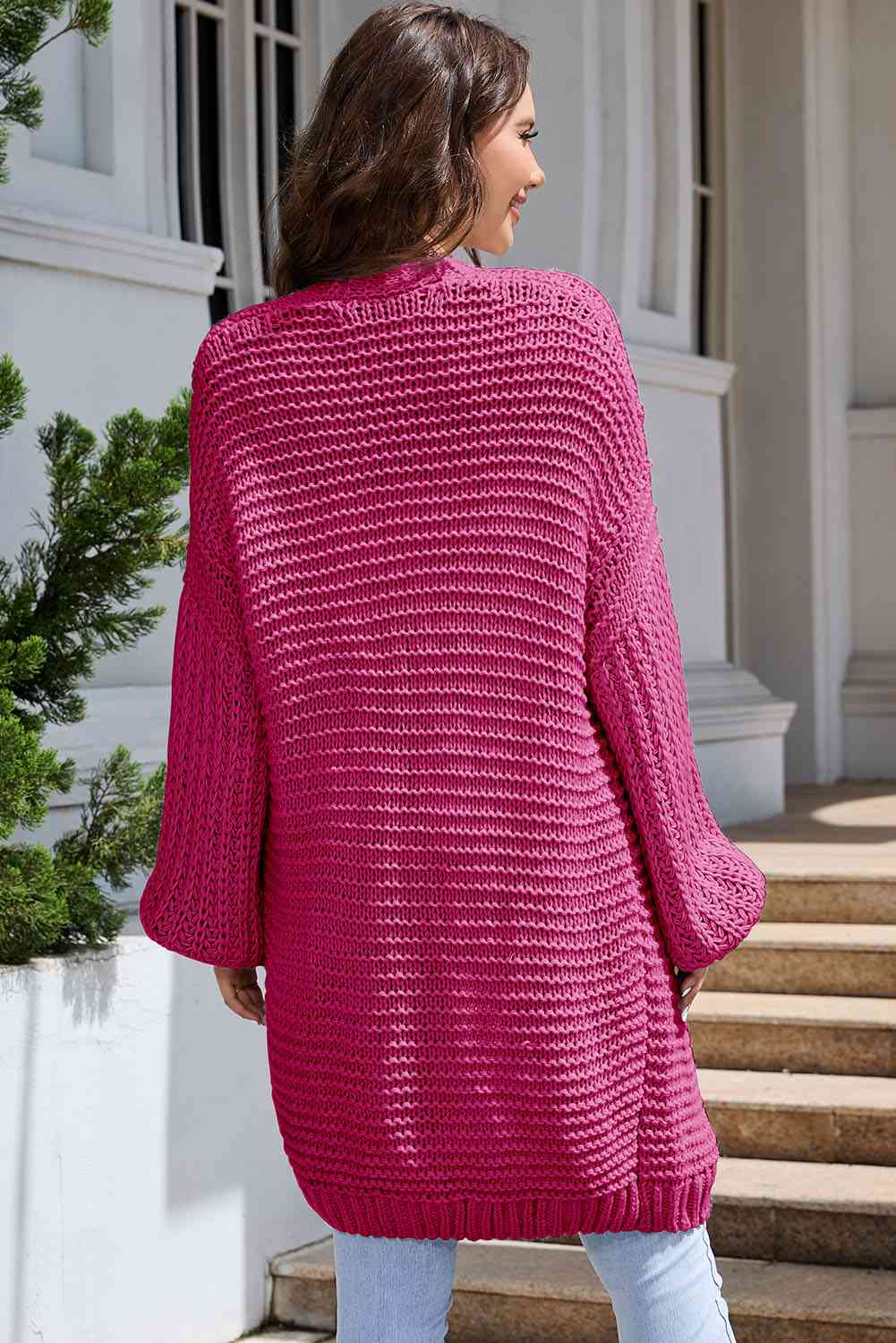 Elegant Cascade Open Front Cardigan