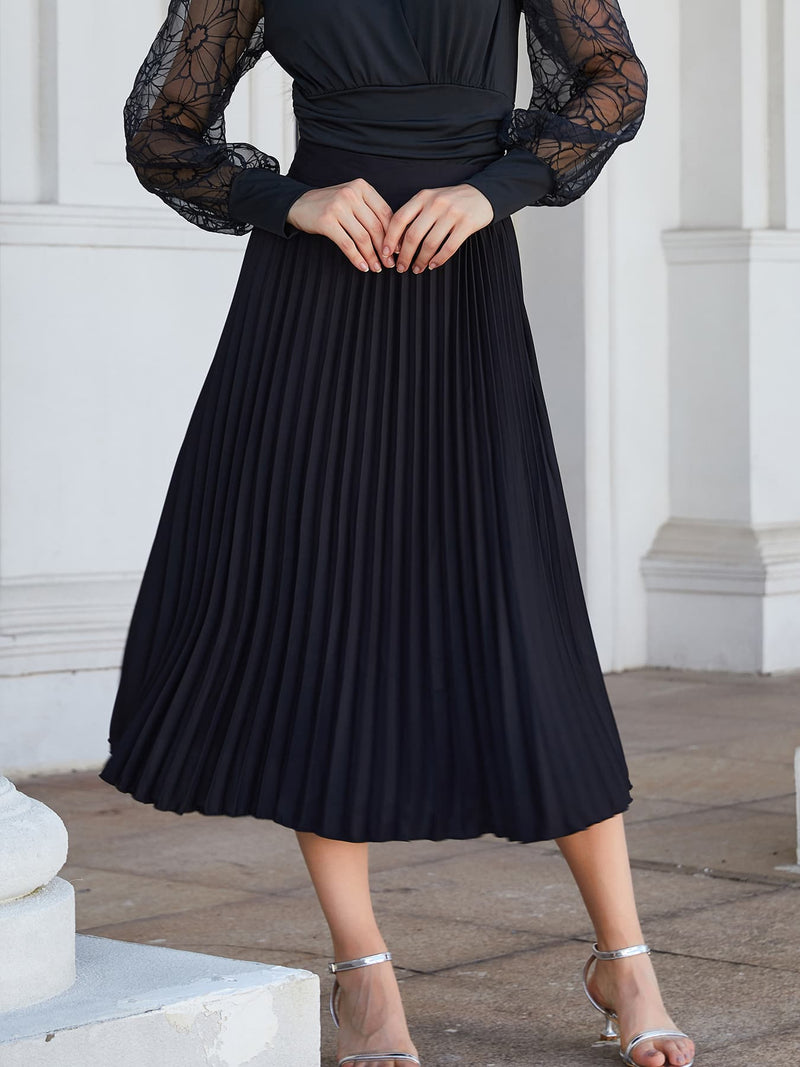 Timeless Elegance Pleated Midi Skirt