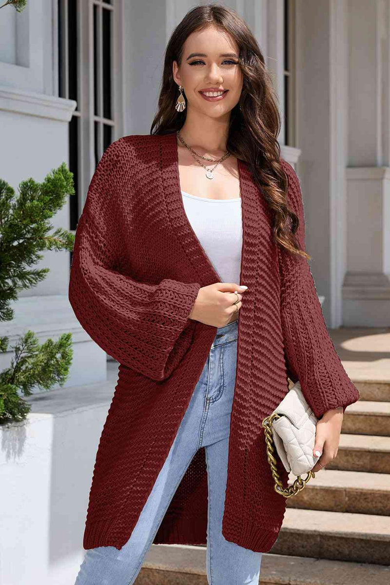 Elegant Cascade Open Front Cardigan