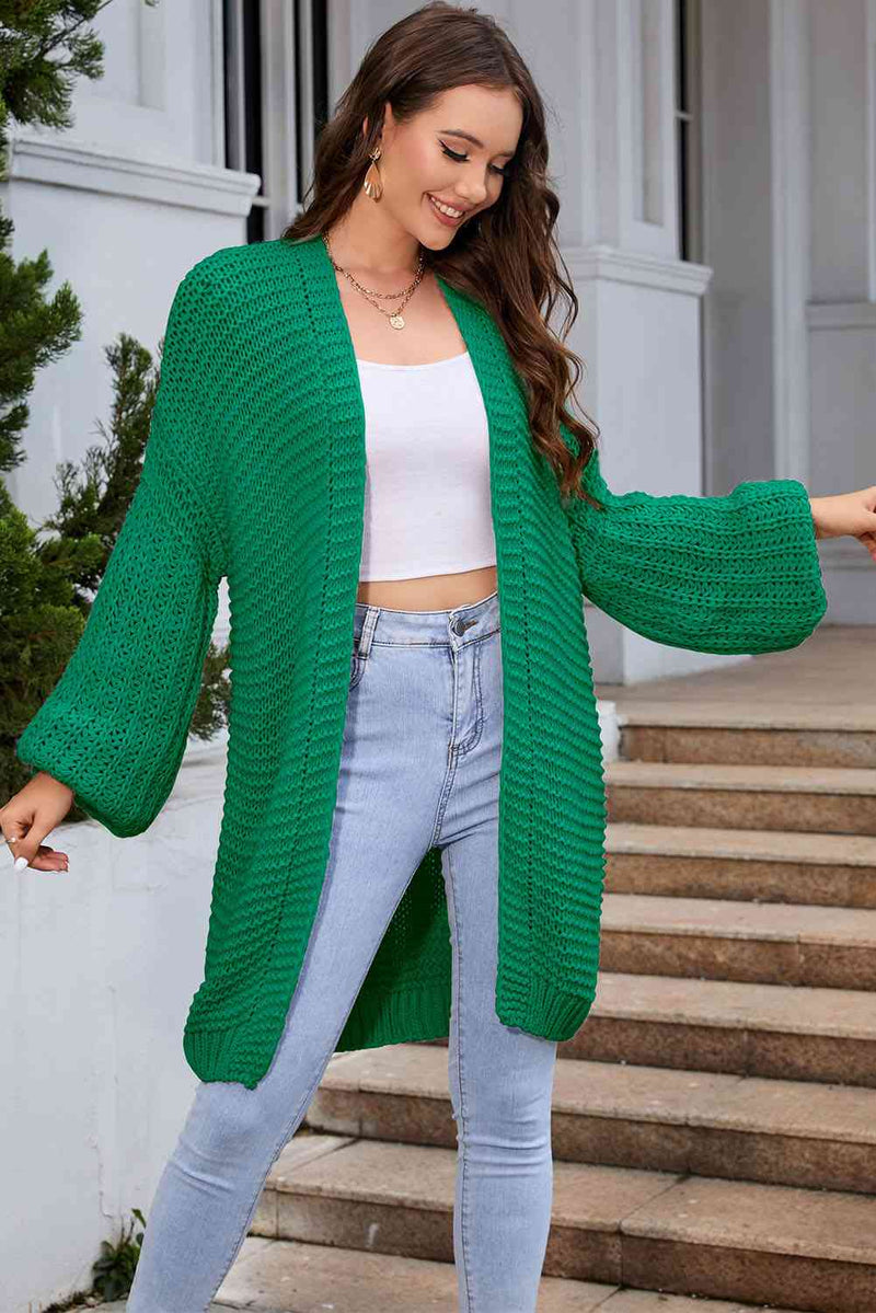 Elegant Cascade Open Front Cardigan