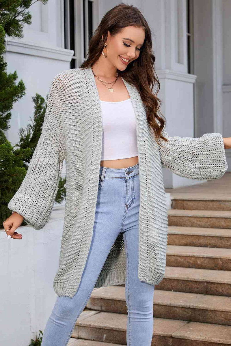 Elegant Cascade Open Front Cardigan