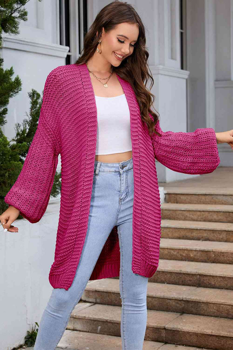 Elegant Cascade Open Front Cardigan