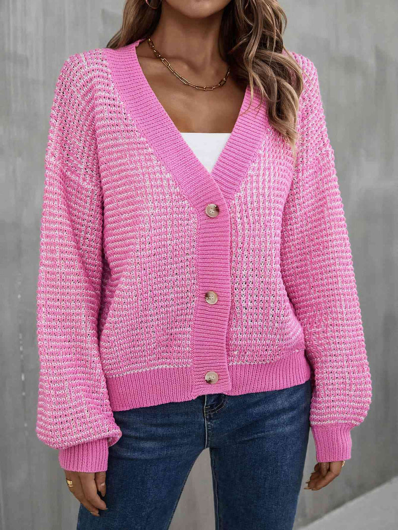 Cozy Elegance V-Neck Knit Cardigan