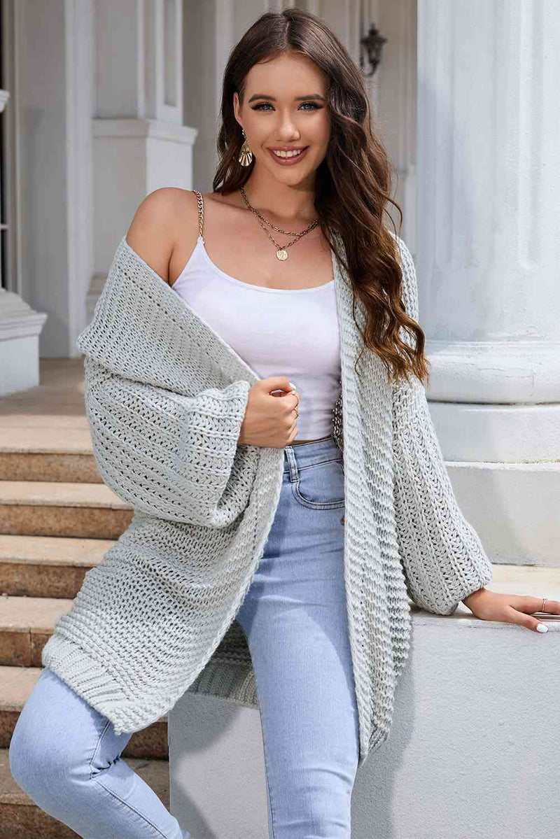 Elegant Cascade Open Front Cardigan