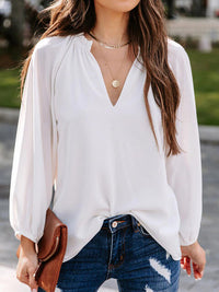 Elegant V-Neck Flow Blouse