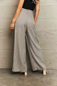 Classic Plaid Wide Leg Pants