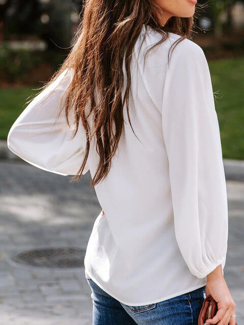 Elegant V-Neck Flow Blouse