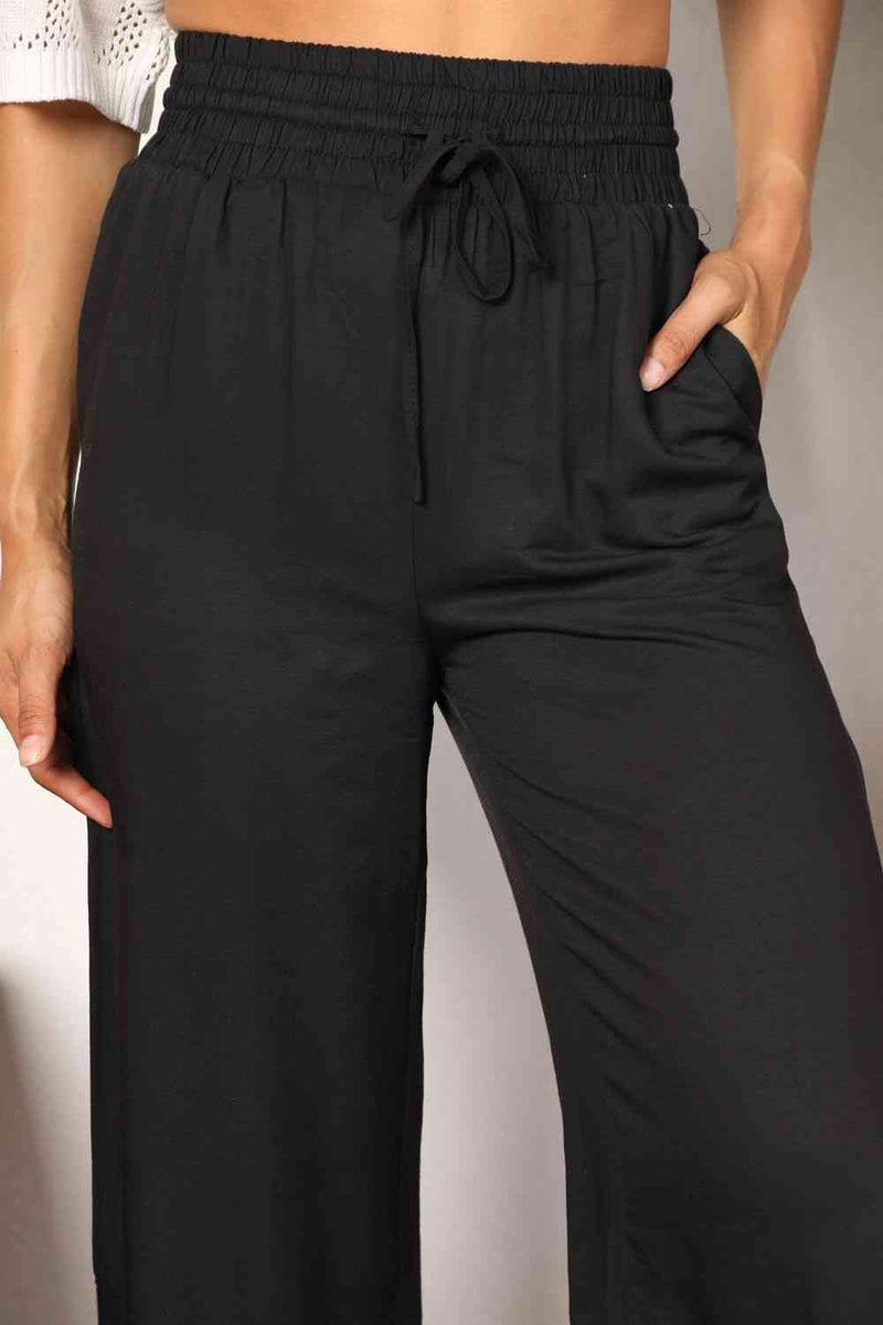 Chic Caramel Flow Wide-Leg Pants