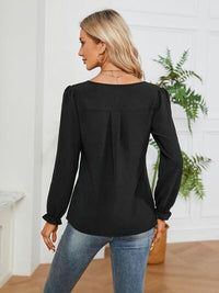 Elegance Unveiled Notched Blouse