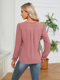 Elegance Unveiled Notched Blouse