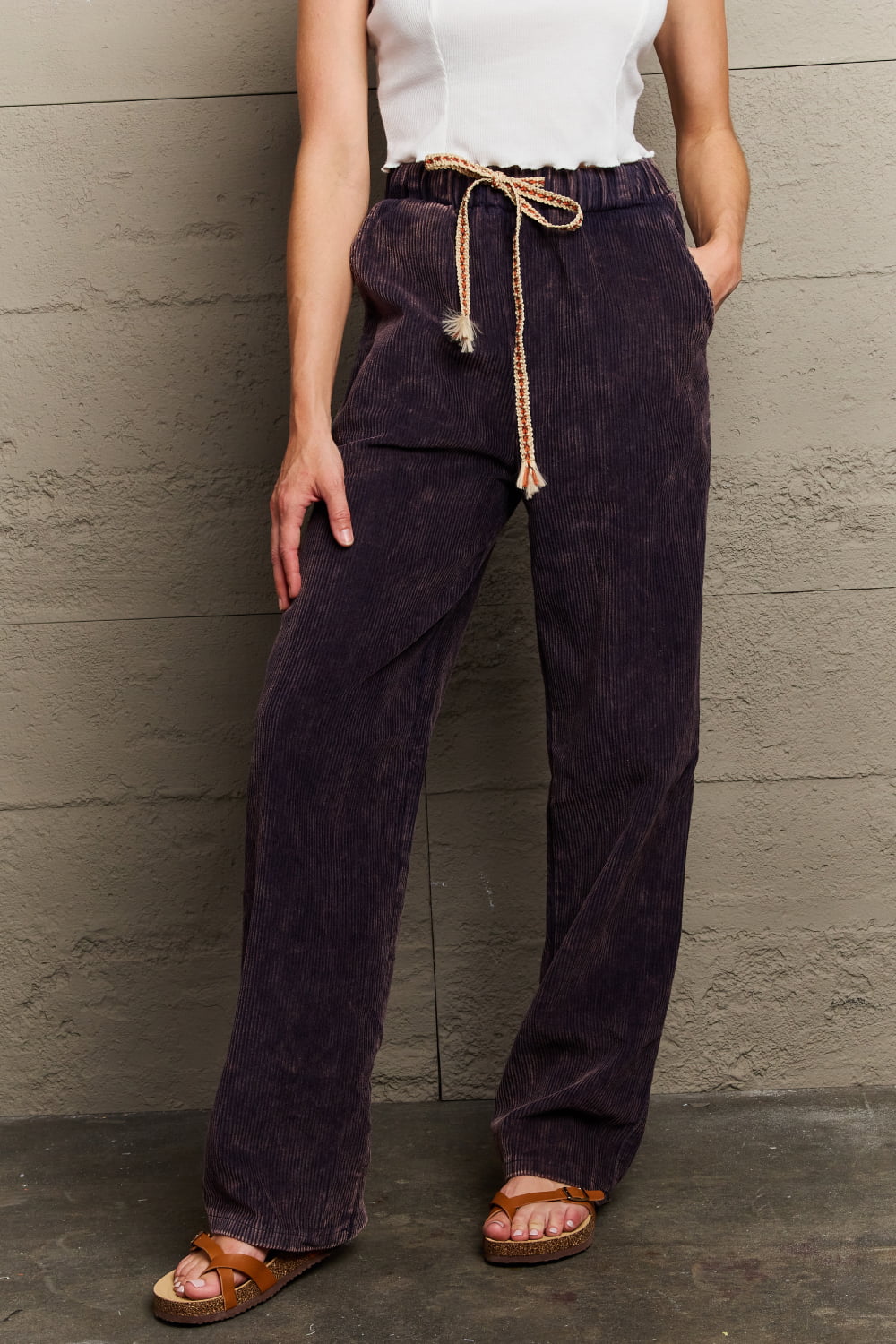 Elegant Midnight Navy Corduroy Trousers