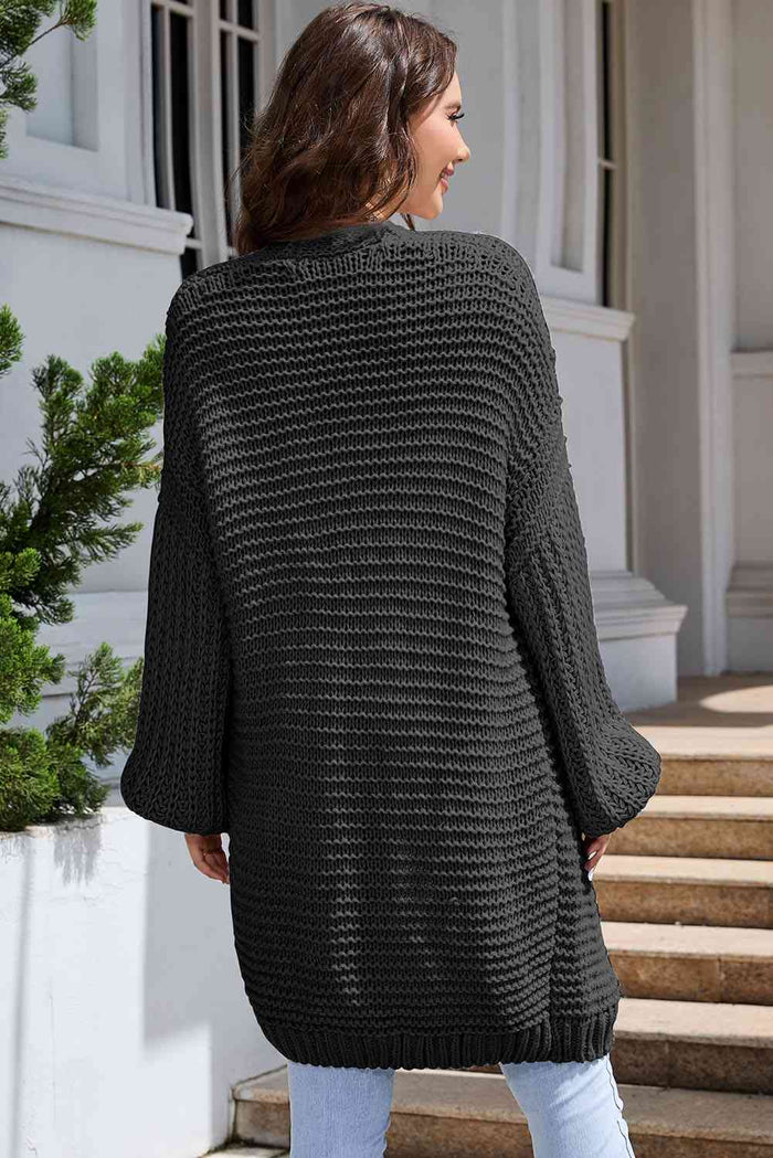 Elegant Cascade Open Front Cardigan