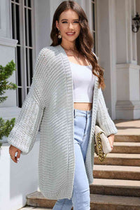 Elegant Cascade Open Front Cardigan