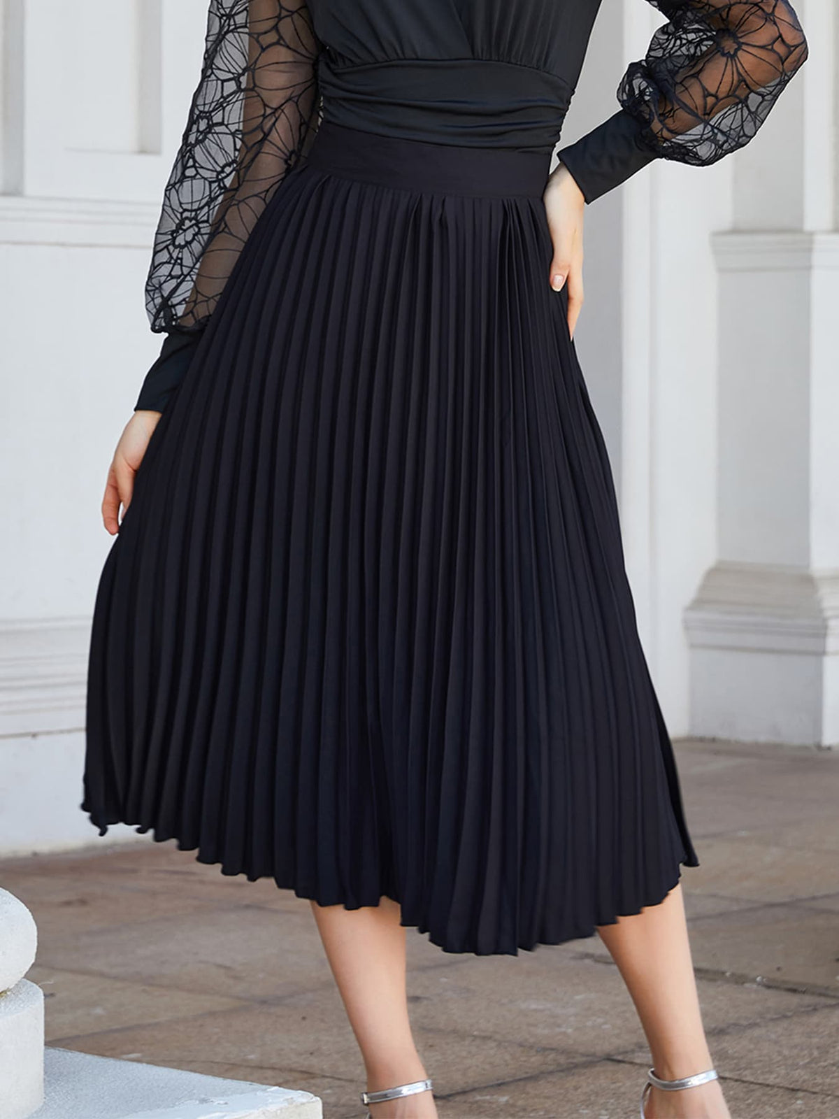 Timeless Elegance Pleated Midi Skirt