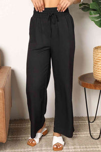 Chic Caramel Flow Wide-Leg Pants