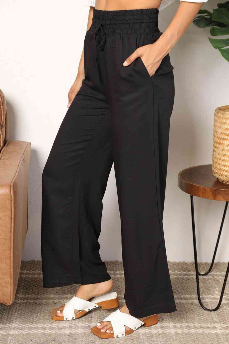 Chic Caramel Flow Wide-Leg Pants