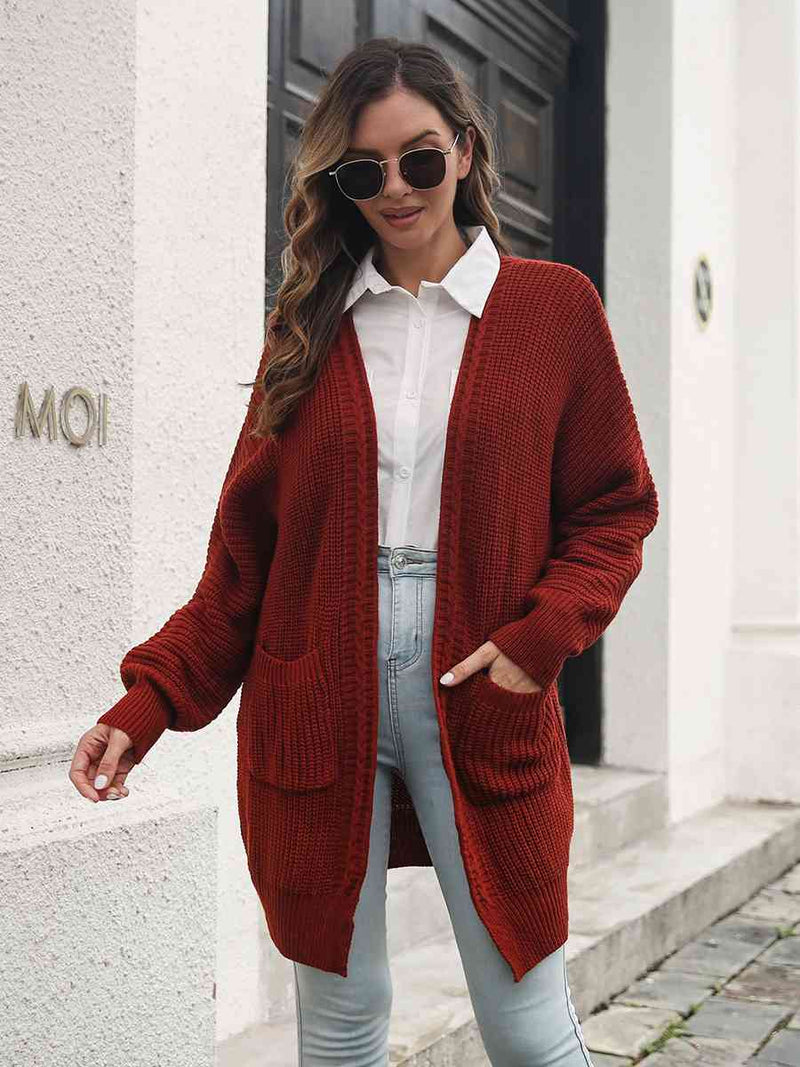 Rustic Elegance Rib-Knit Cardigan