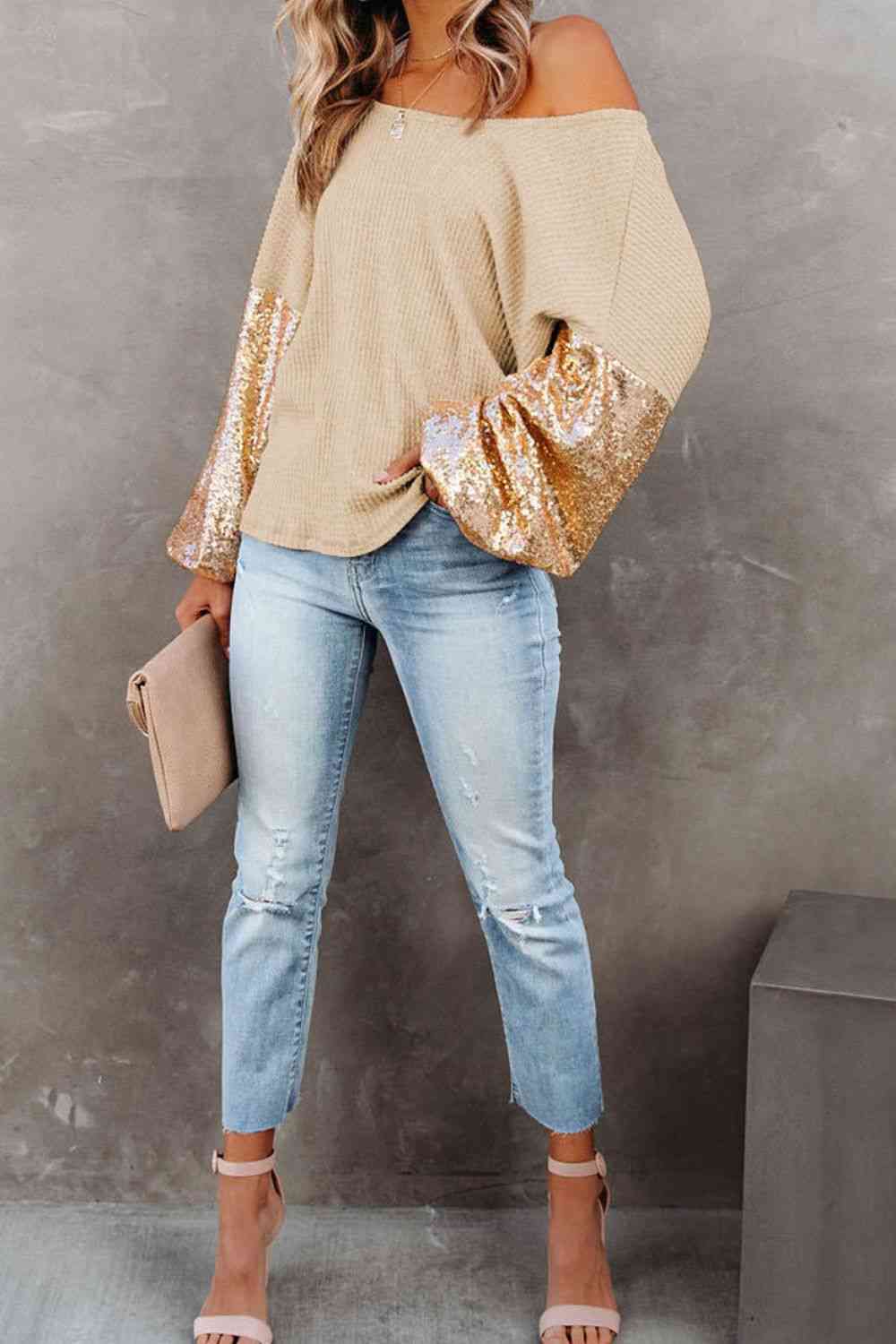 Sophisticated Sparkle Knit Blouse