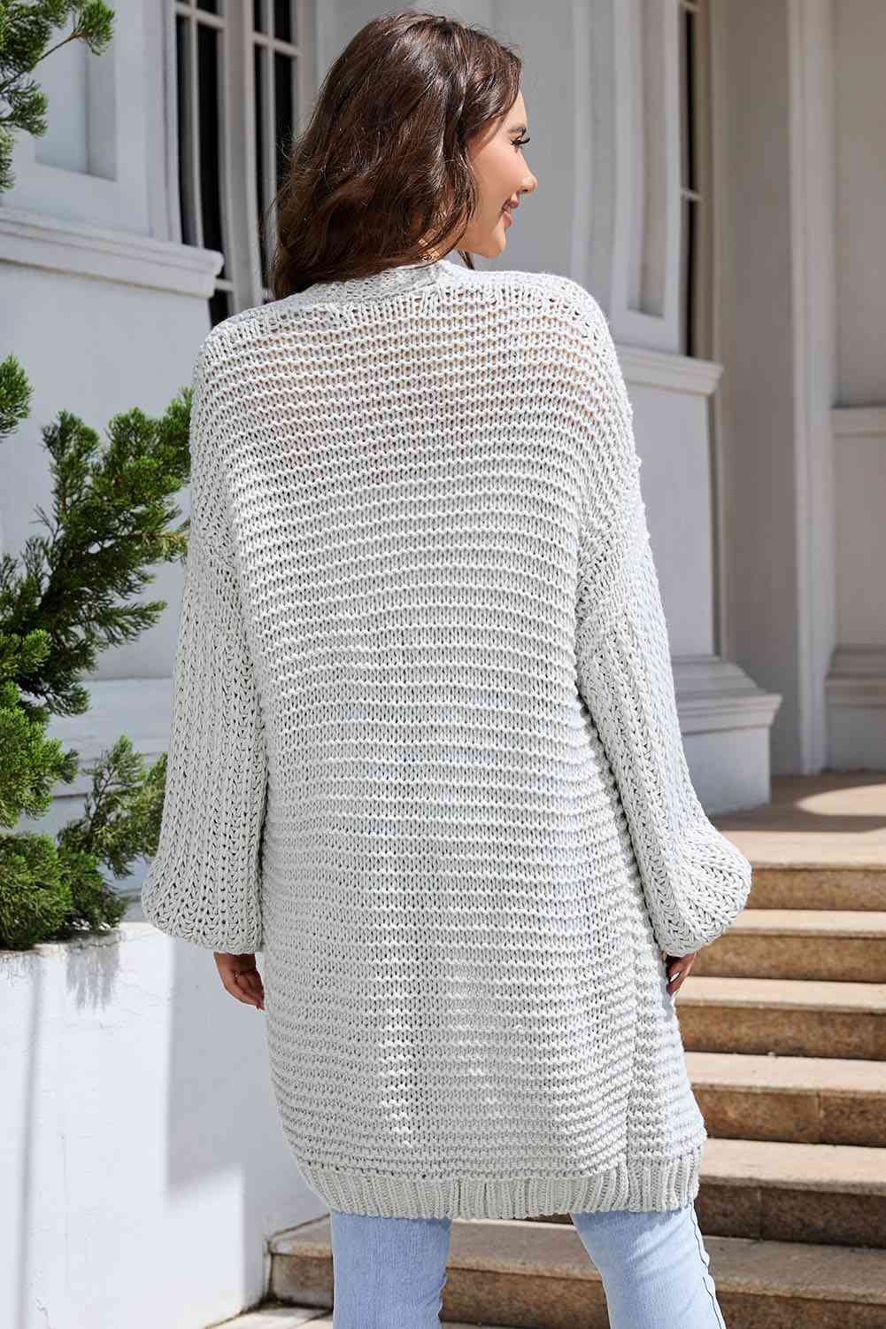 Elegant Cascade Open Front Cardigan