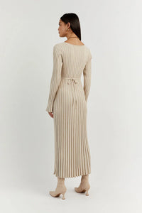 Elegant V-Neck Knit Midi