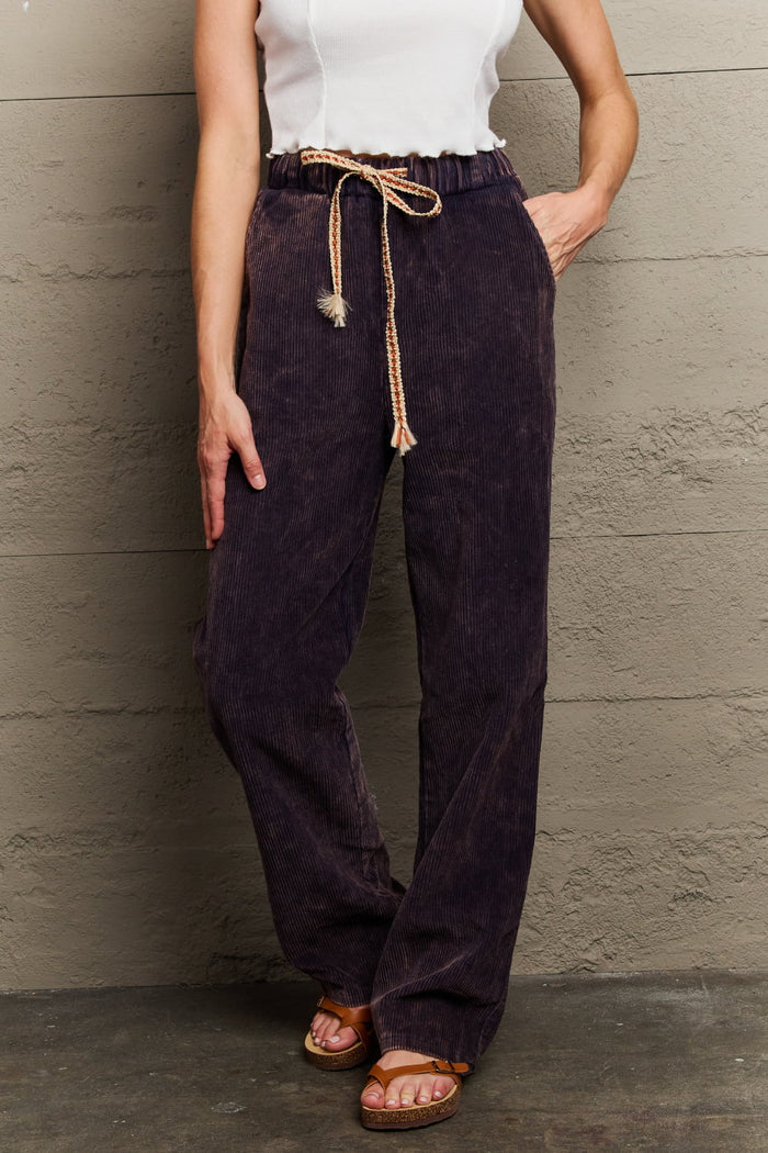 Elegant Midnight Navy Corduroy Trousers