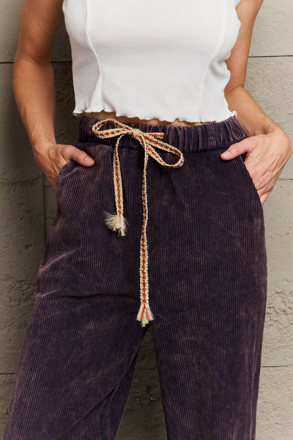 Elegant Midnight Navy Corduroy Trousers